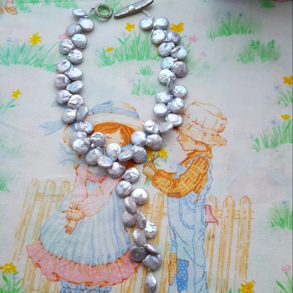 KC Sterling Baroque Y Pearl Necklace Y